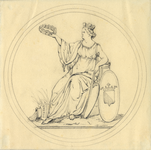 32676 Afbeelding van de voorzijde van een gedenkpenning, aangeboden in 1851 aan de vrijwillige jagers uit de burgerij ...